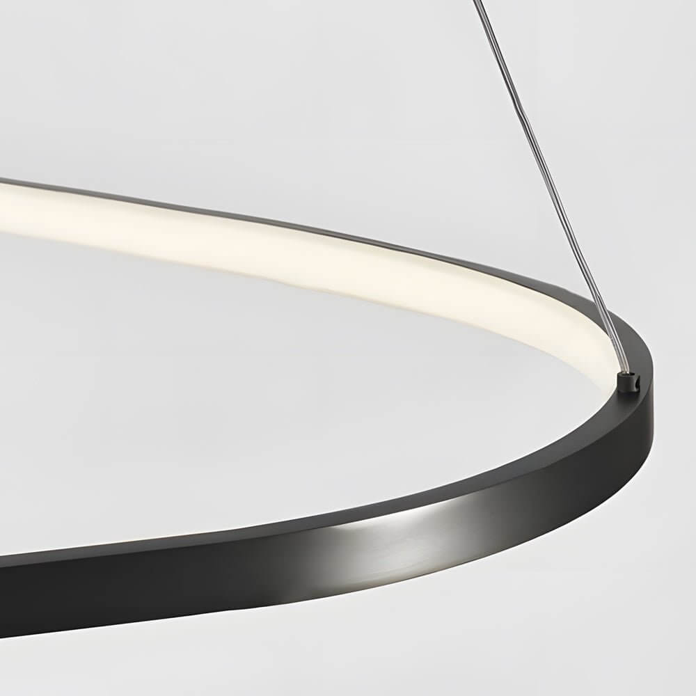 Black Triangle Ring LED Chandelier – 1/2/3 Light Options