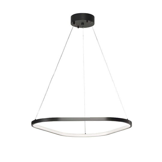 Black Triangle Ring LED Chandelier – 1/2/3 Light Options