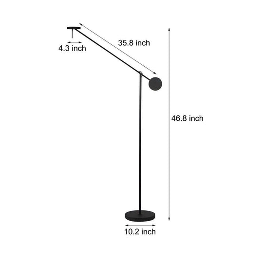 Black Adjustable Arm Invisible LED Floor Lamp