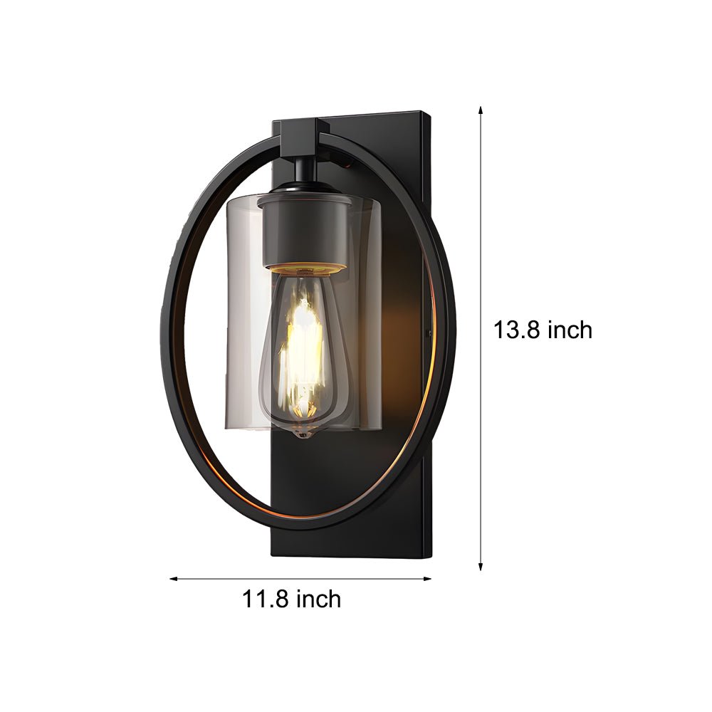 Black Industrial Tungsten Bulb Bathroom Wall Sconce