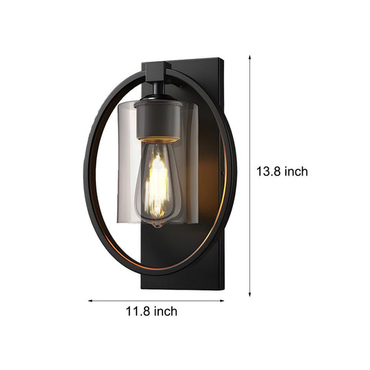 Black Industrial Tungsten Bulb Bathroom Wall Sconce