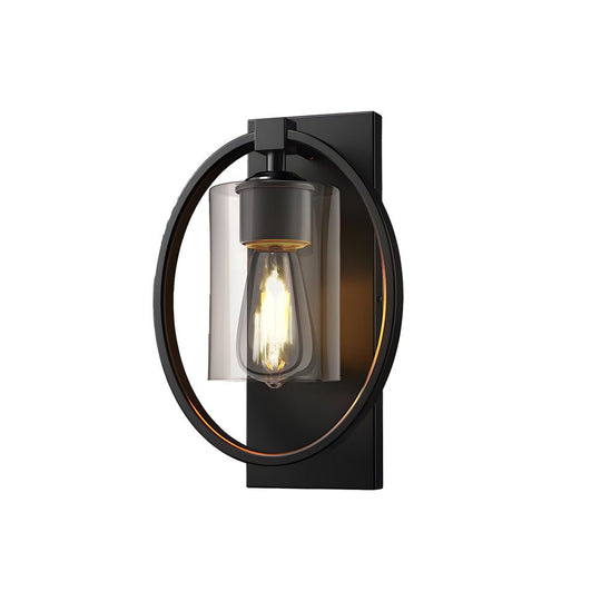 Black Industrial Tungsten Bulb Bathroom Wall Sconce