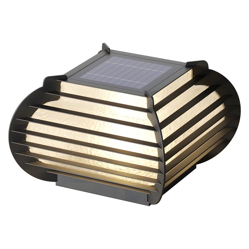 Black Lattice Hardwired/Solar Outdoor Post Pier Mount Light