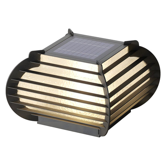 Black Lattice Hardwired/Solar Outdoor Post Pier Mount Light