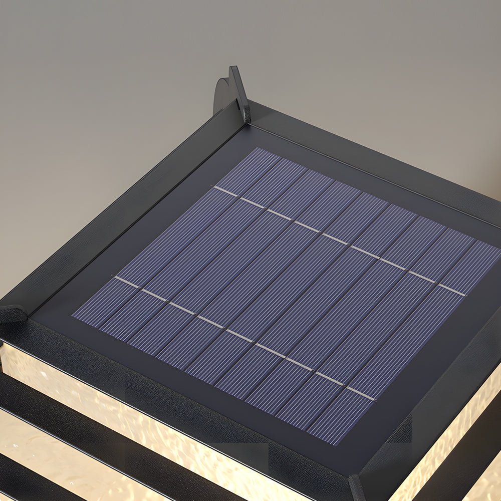 Black Lattice Hardwired/Solar Outdoor Post Pier Mount Light