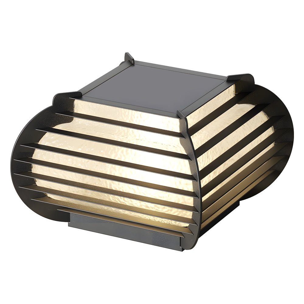 Black Lattice Hardwired/Solar Outdoor Post Pier Mount Light
