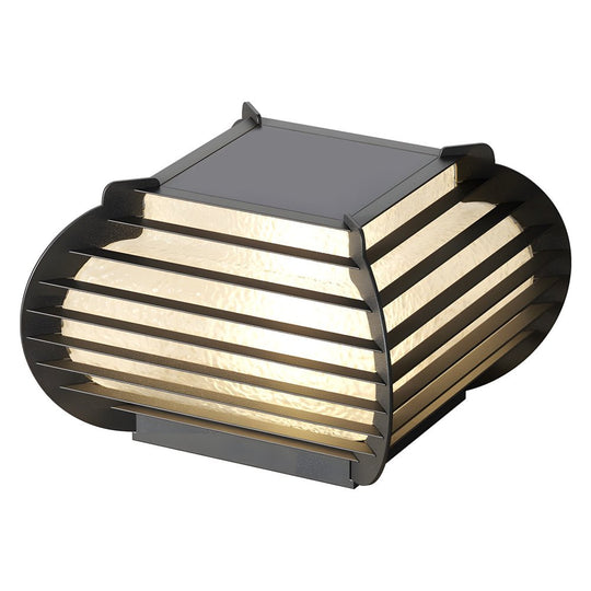 Black Lattice Hardwired/Solar Outdoor Post Pier Mount Light