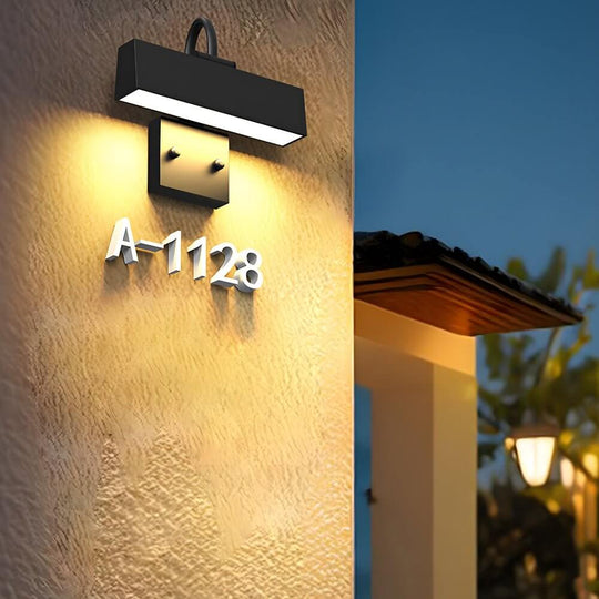 Black LED Wall Light for House Numbers