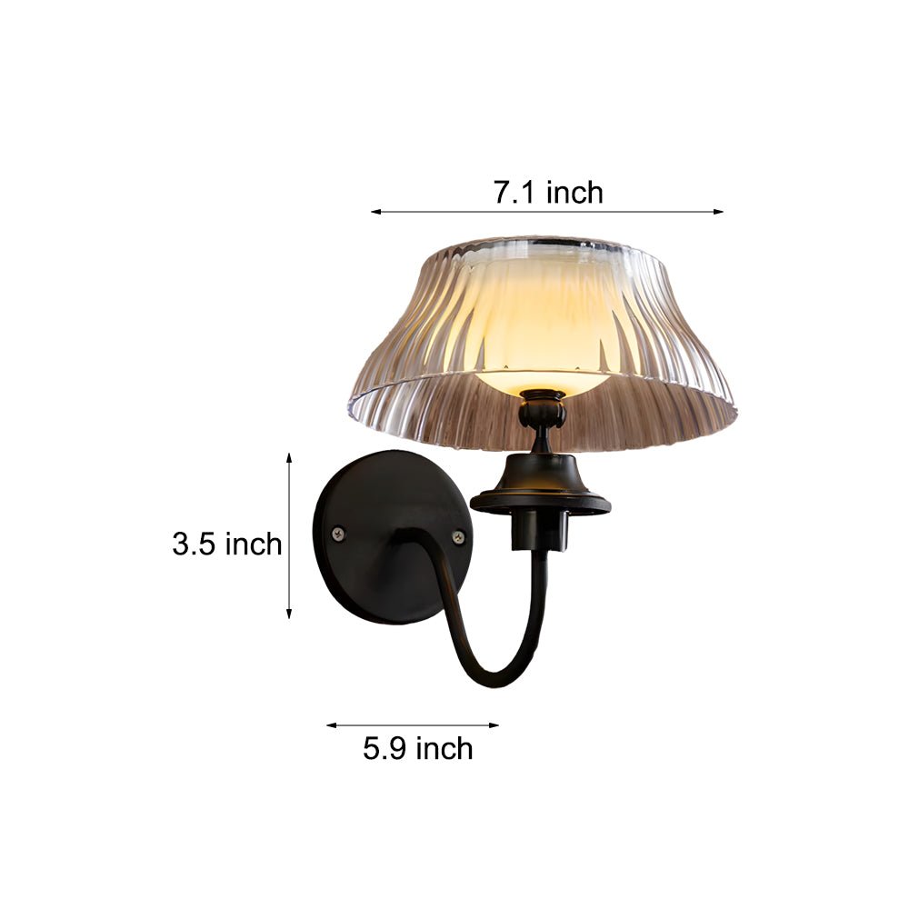Black Metallic Arm Solar Outdoor Wall Light with Adjustable Shade