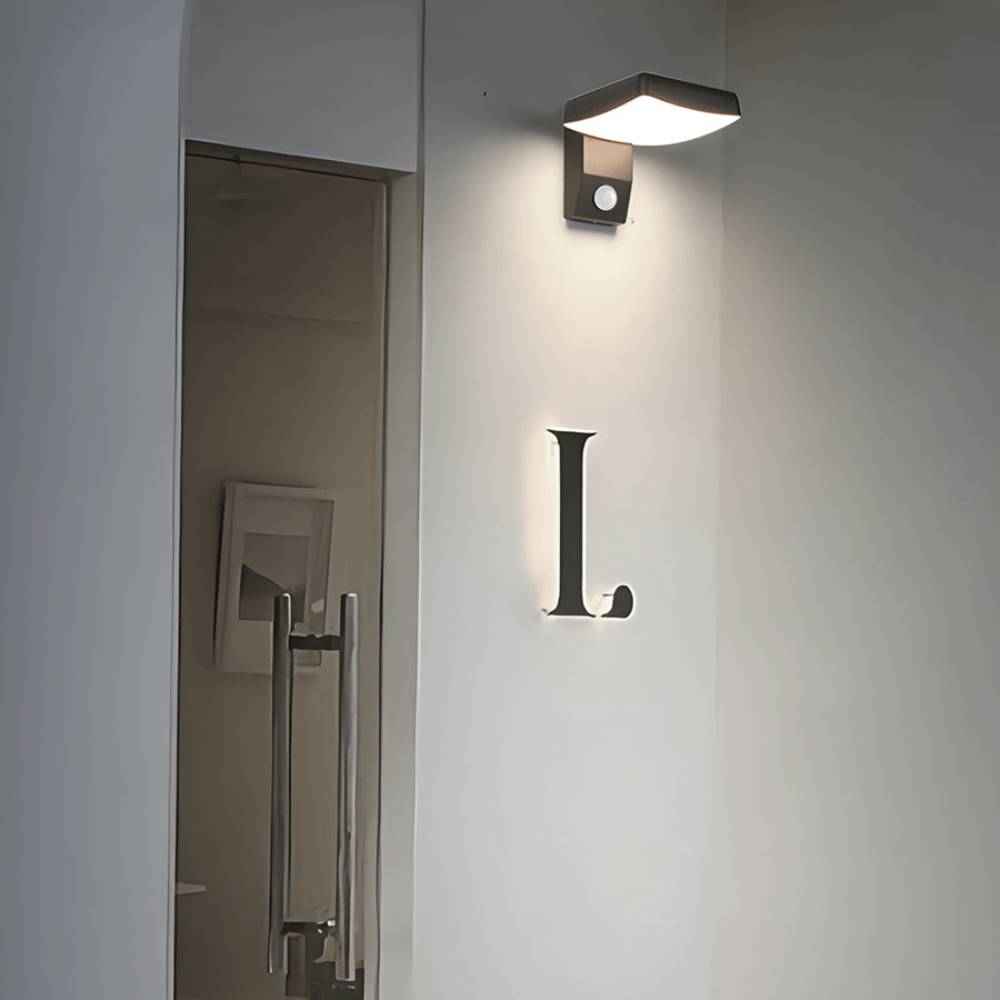 Black Motion Sensor Outdoor Wall Light Rotatable