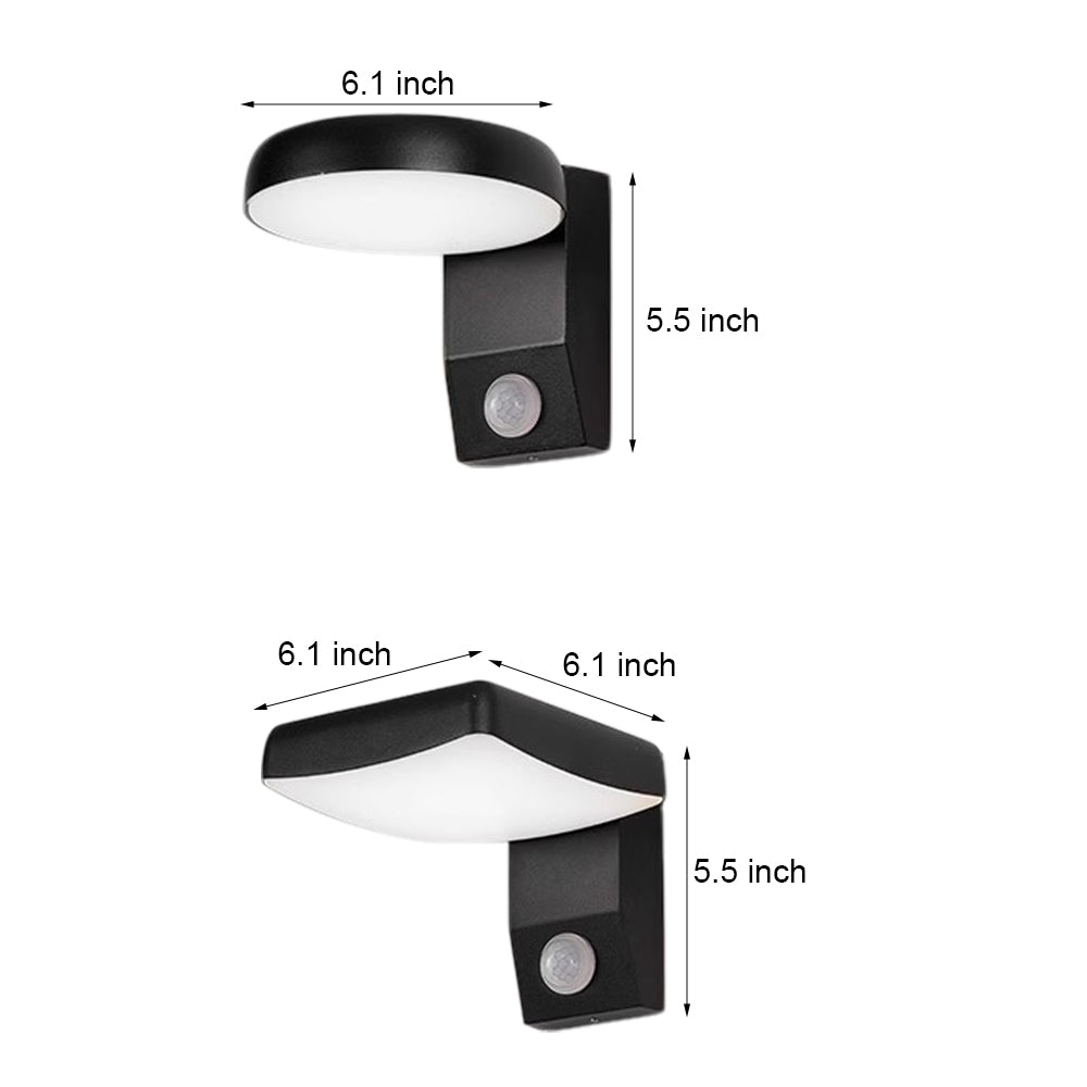 Black Motion Sensor Outdoor Wall Light Rotatable