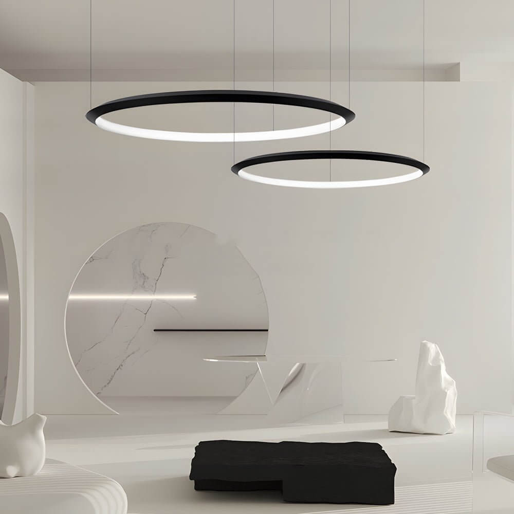 Black Ring LED Chandelier Pendant