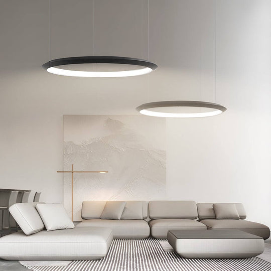Black Ring LED Chandelier Pendant
