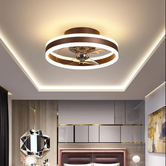 16'' Circular Dimmable Modern LED Ceiling Fan Light (Flush Mount)