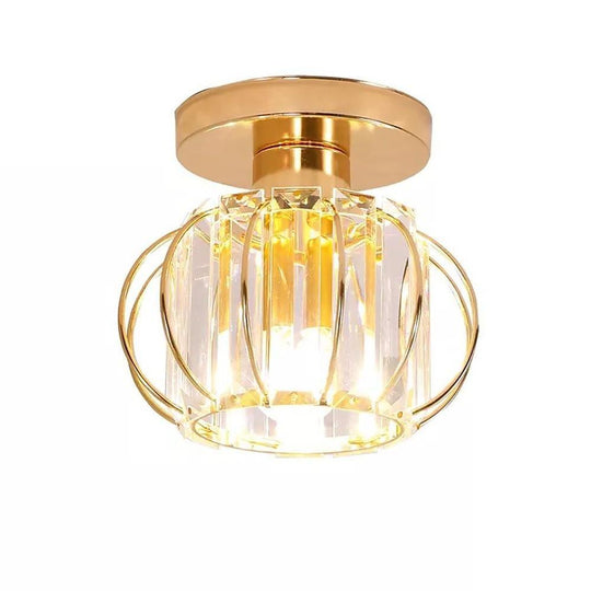 Multiple Oval LED Flush Mount Ceiling Light – Crystal & Metal