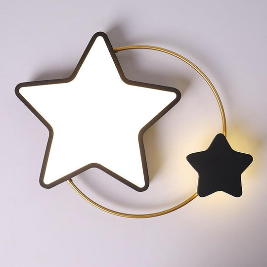 2 Star Shapes Flush Mount LED Ceiling Light for Bedroom