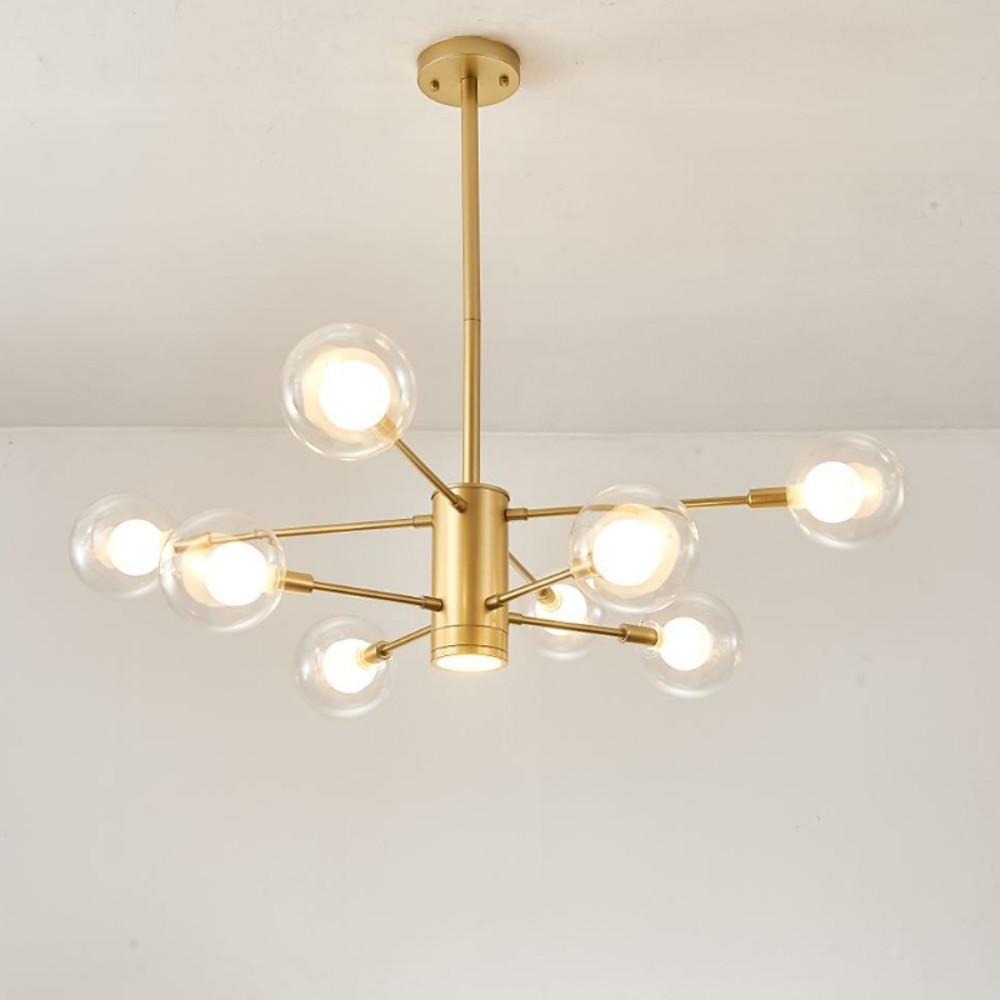 8-Light Glass LED Modern Sputnik Chandelier