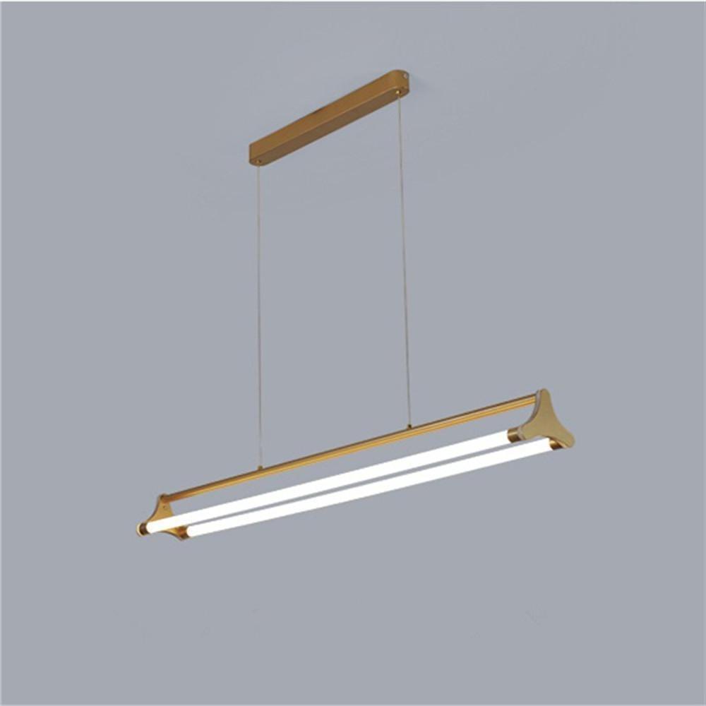Double LED Bar Lights Gold Metal Dimmable Pendant Light