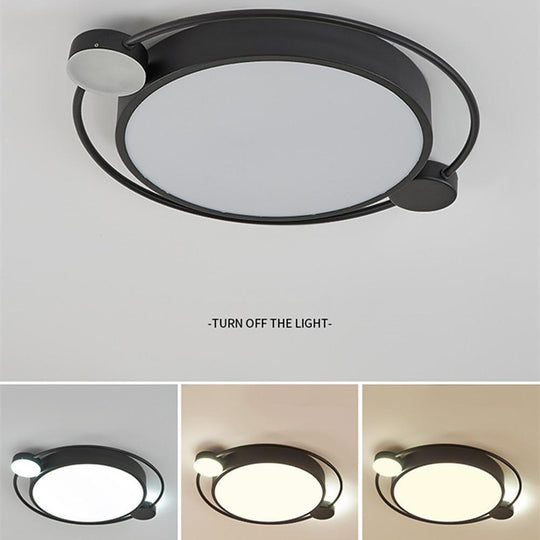Modern Dual Round LED Flush Mount Ceiling Light – Gold and Black Finishes