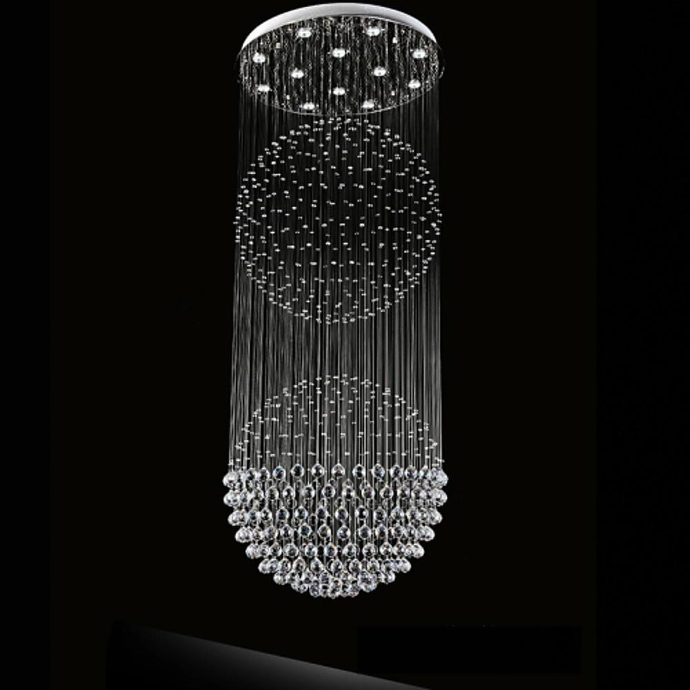 Double Sphere Metal Crystal Rustic Contemporary Chandelier
