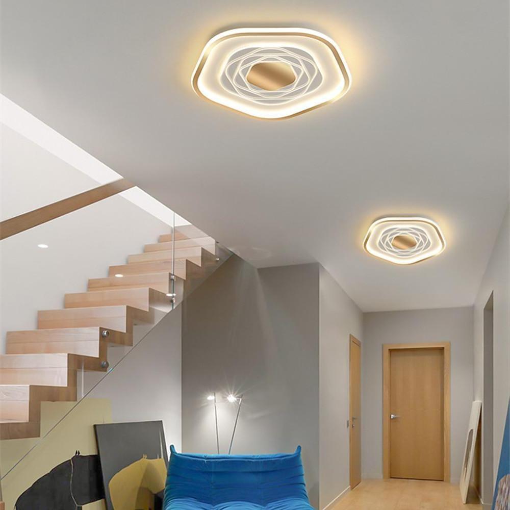 Hexagonal Acrylic LED Ceiling Light – Modern Artistic Flush Mount
