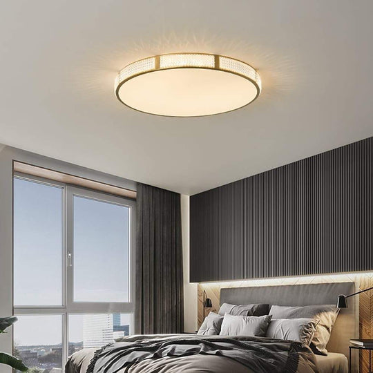 Circular Copper Acrylic LED Nordic Flush Mount Ceiling Light