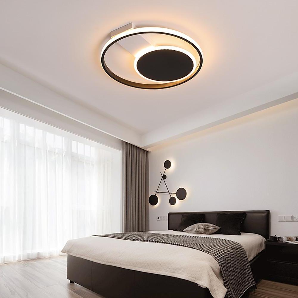 Dual Circle LED Flush Mount Ceiling Light – Modern Bedroom Fixture