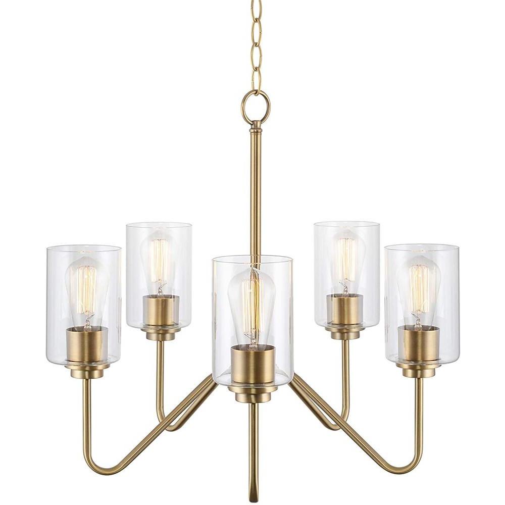 5 Light Candelabra Design Electroplated Glass Modern Chandelier