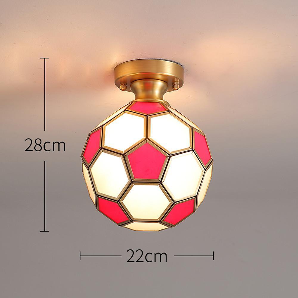 Football Electroplated Copper Glass LED Modern Ceiling Light – Flush Mount