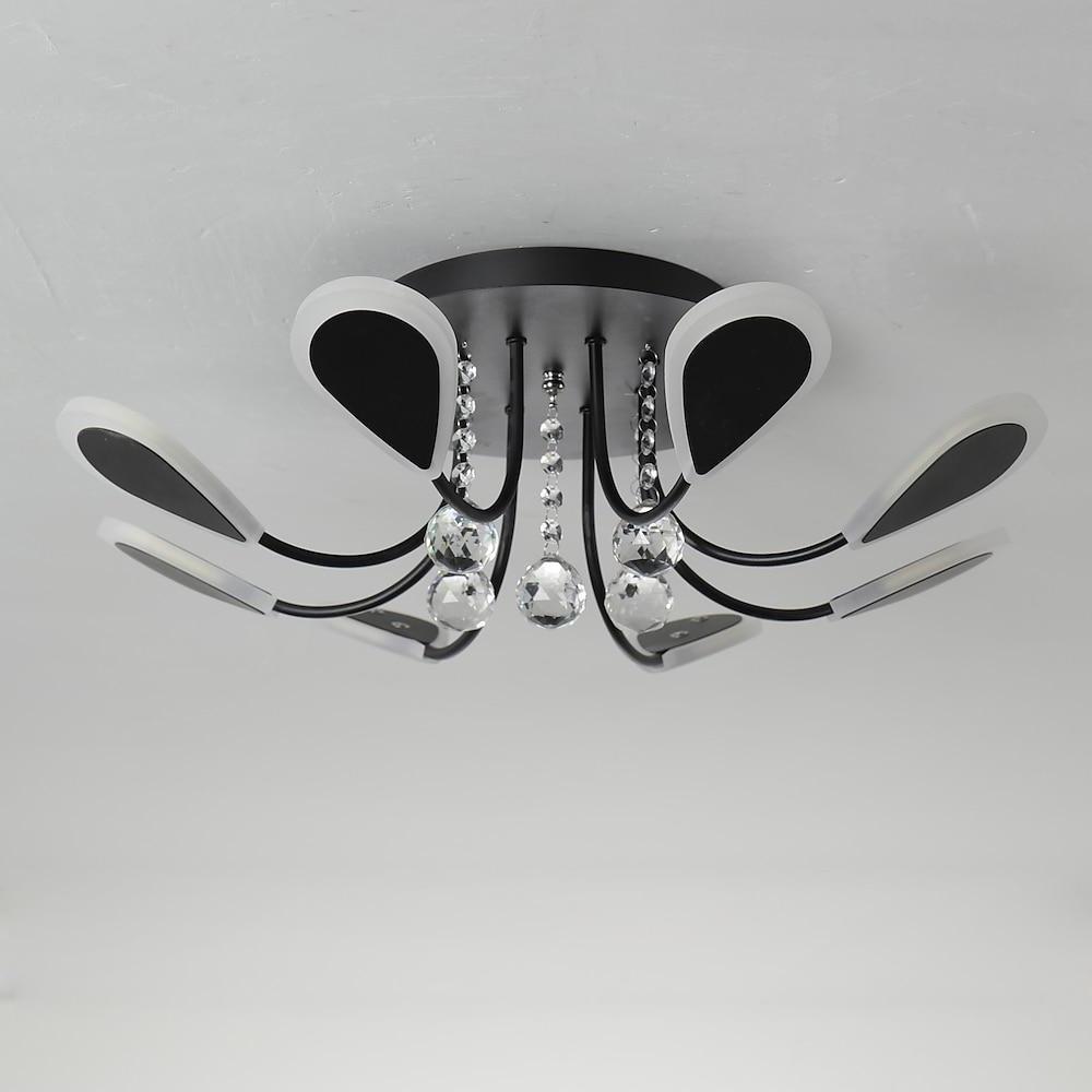 Modern Crystal Flush Mount Ceiling Light 8 Lights