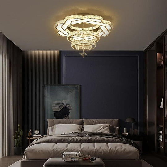 Ambient Crystal LED Flush Mount Light – 20" / 24" / 31"