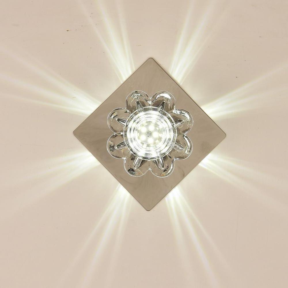Flower Shaped Electroplated Metal Crystal LED Modern Ceiling Light