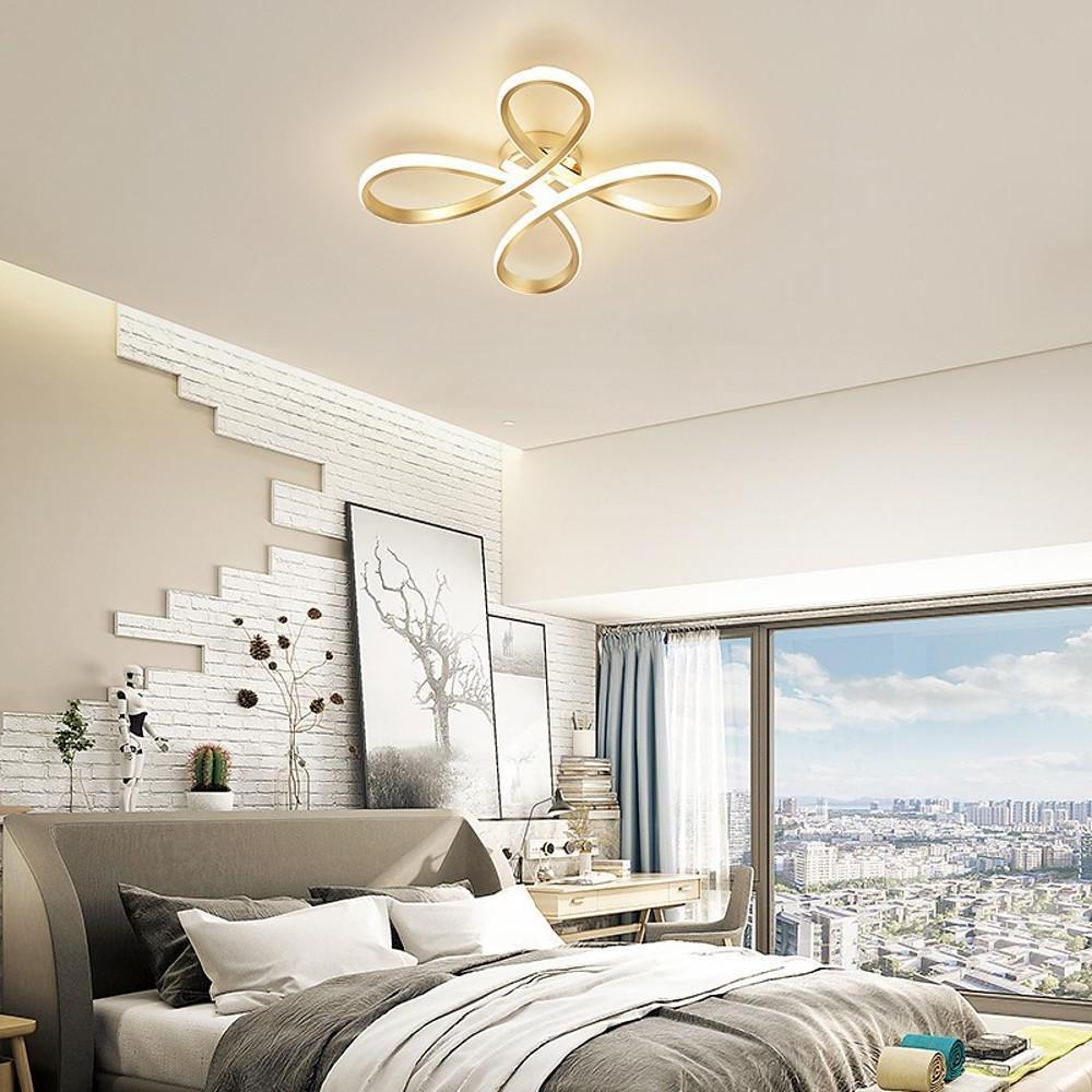 Linear Flower Shaped LED Gold Modern Ceiling Light Flush Mount Lamp