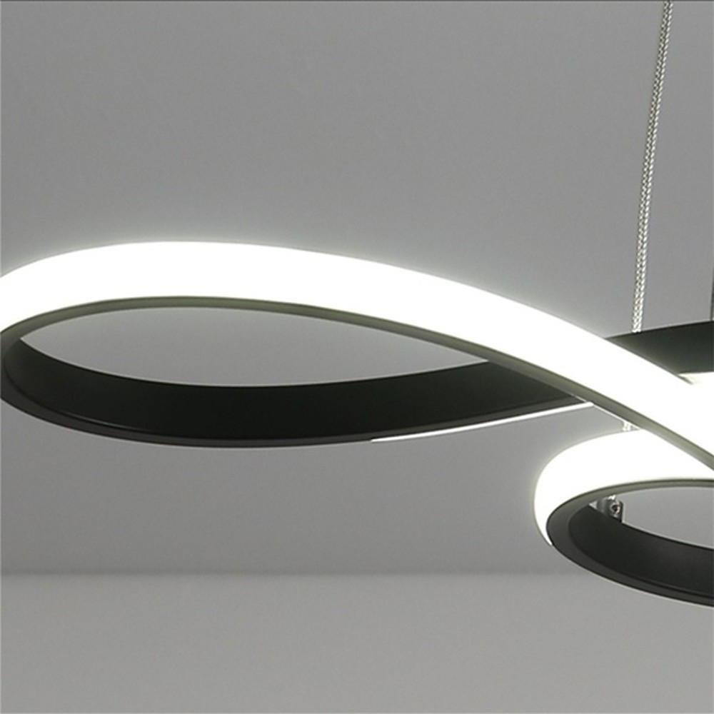 Geometric Wave Semi-Flush Chandelier – Metal & Silica Gel