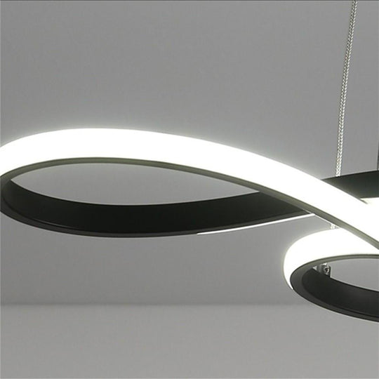 Geometric Wave Semi-Flush Chandelier – Metal & Silica Gel