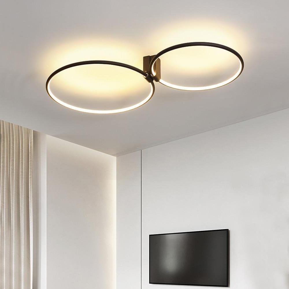2-Circle Metal Abstract LED Flush Mount Ceiling Light