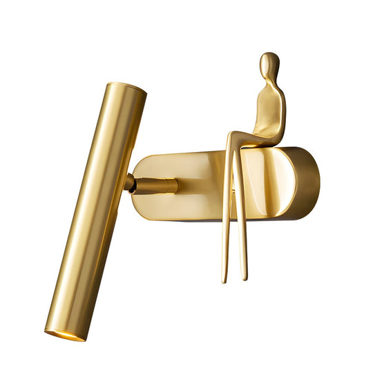 Brass Adjustable LED Wall Spotlight with Slender Design
