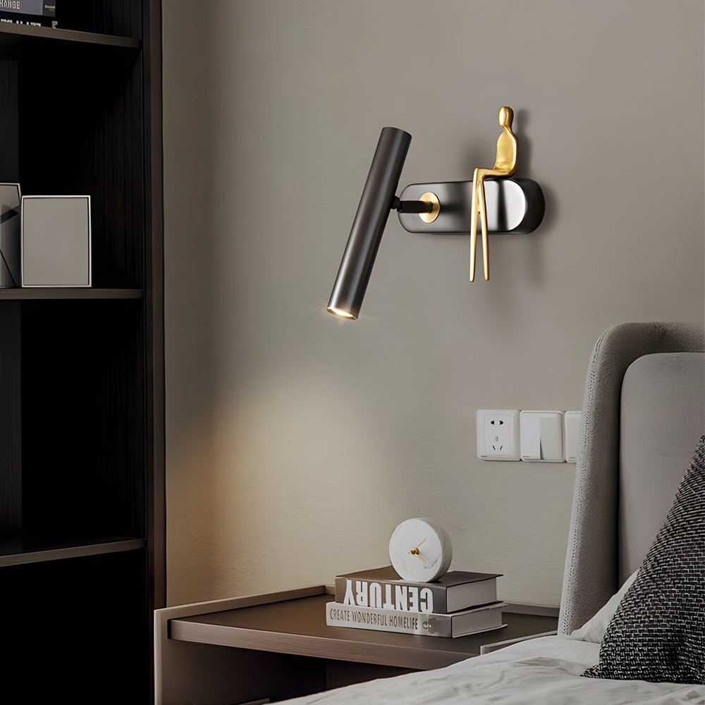 Brass Adjustable LED Wall Spotlight with Slender Design