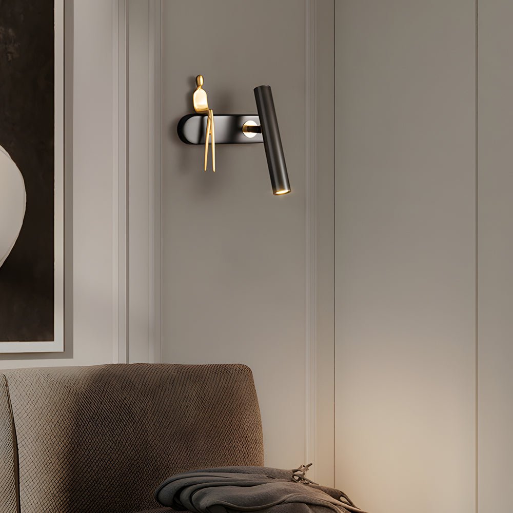 Brass Adjustable LED Wall Spotlight with Slender Design