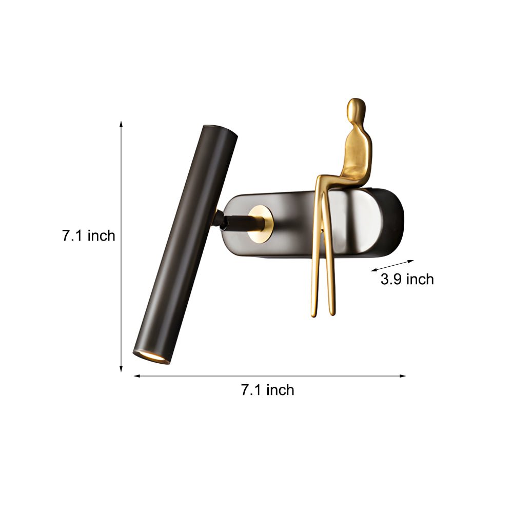 Brass Adjustable LED Wall Spotlight with Slender Design