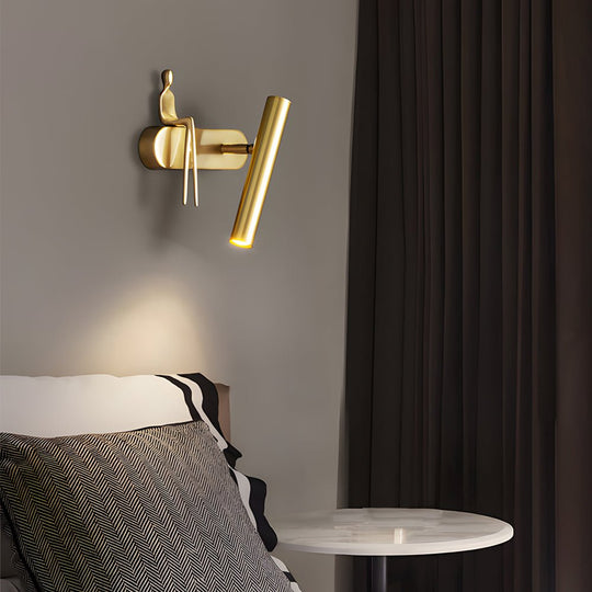 Brass Adjustable LED Wall Spotlight with Slender Design