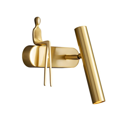 Brass Adjustable LED Wall Spotlight with Slender Design