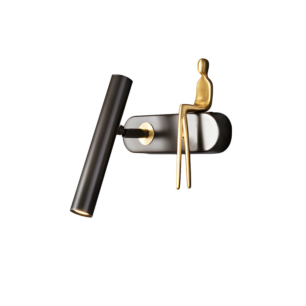 Brass Adjustable LED Wall Spotlight with Slender Design