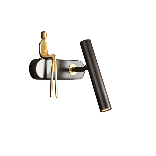 Brass Adjustable LED Wall Spotlight with Slender Design