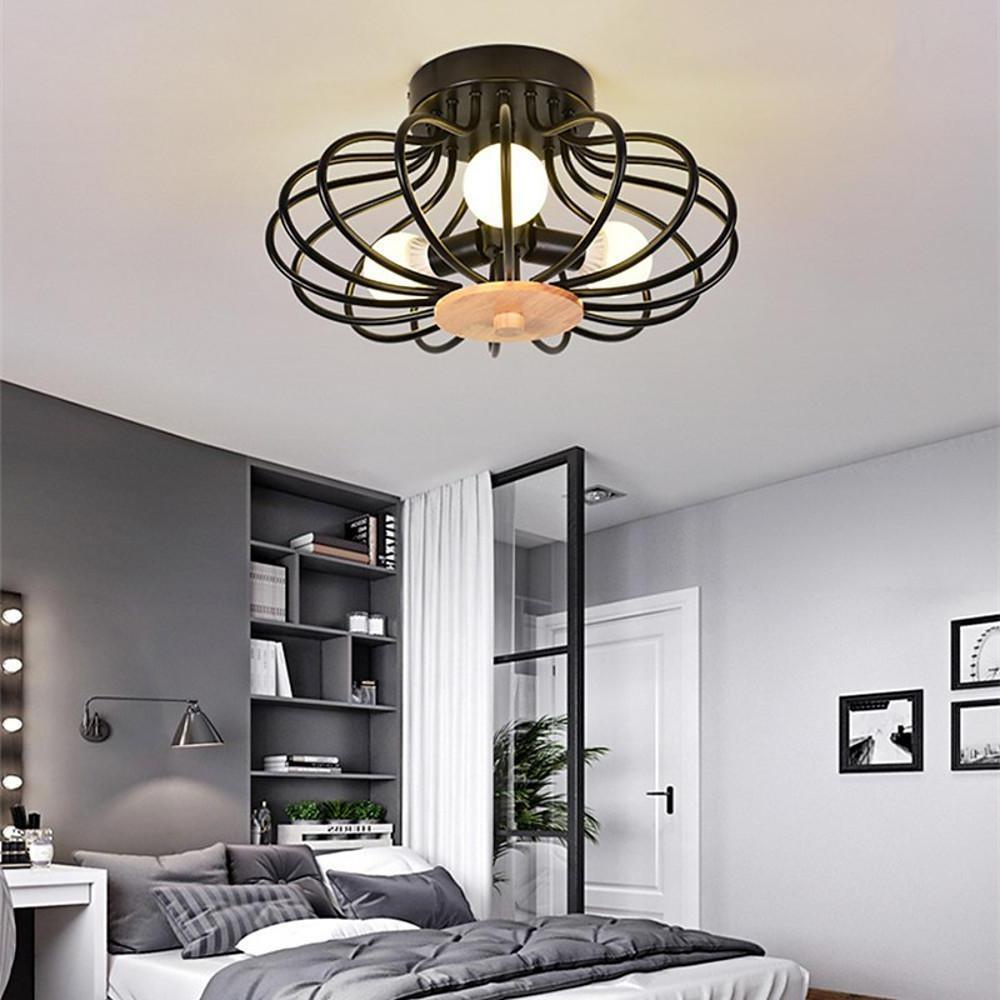Modern Metal Globe Flush Mount Ceiling Light – Nordic LED Lantern Design