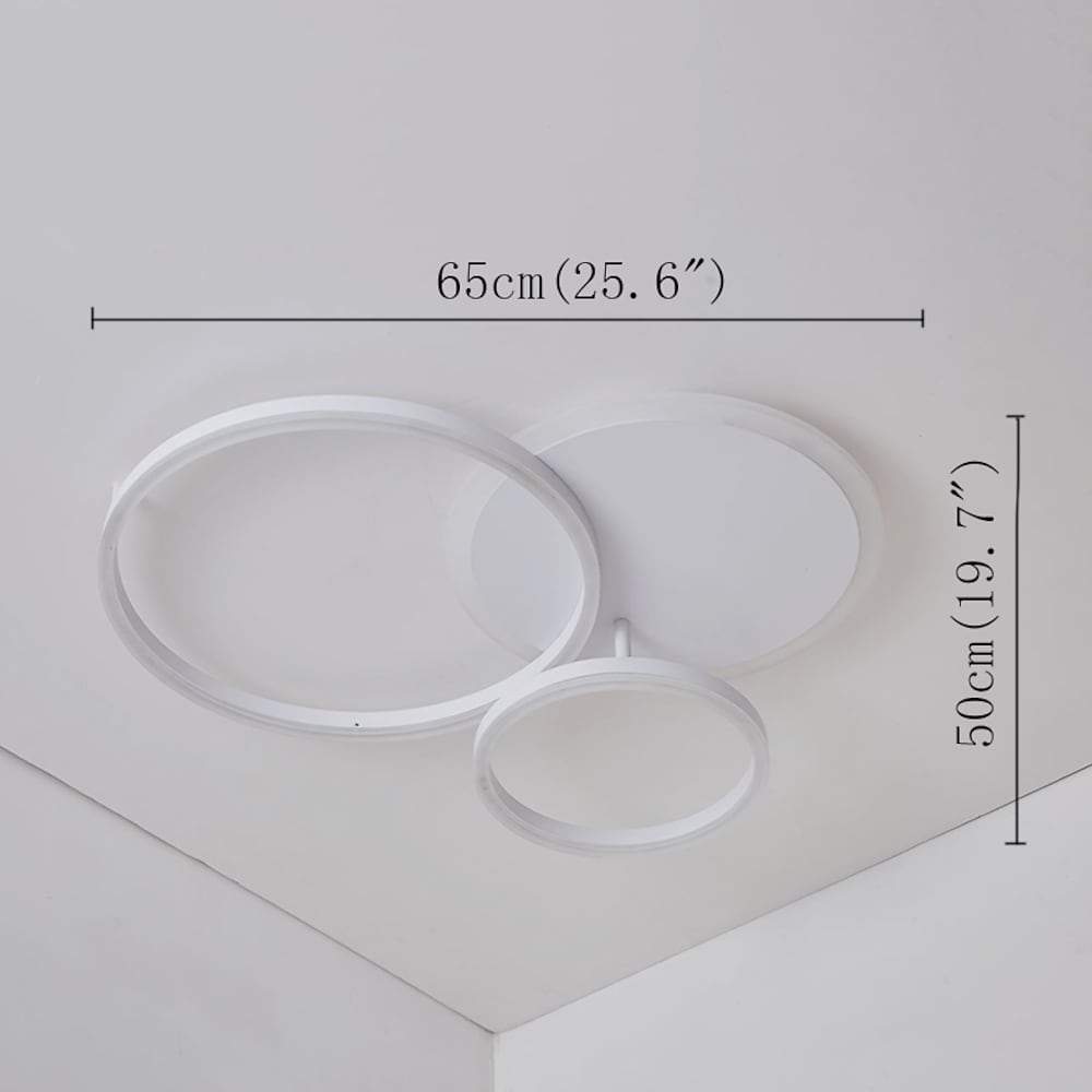 26'' LED Artistic Flush Mount Ceiling Light with Luxury 3 Ring – Bedroom