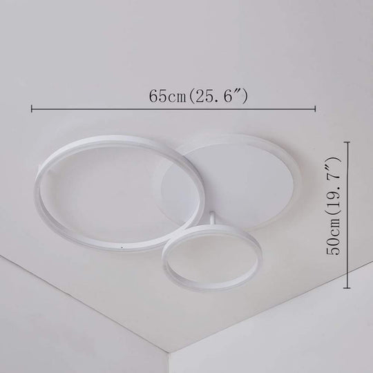 26'' LED Artistic Flush Mount Ceiling Light with Luxury 3 Ring – Bedroom