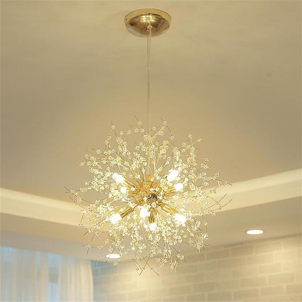 16 in Mini Globe Style Metal Electroplated Chandelier with Centrally Located Lights