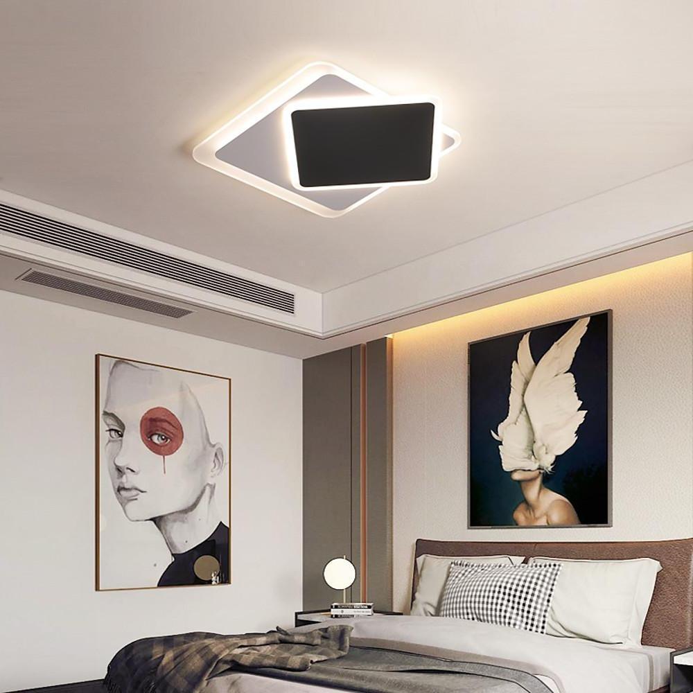 Square Double-Layer LED Flush Mount Ceiling Light – Minimalist Modern Design
