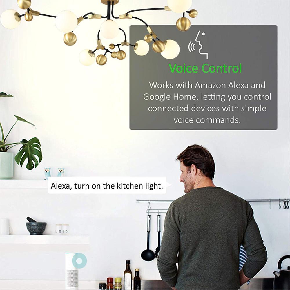 Gold Sputnik 7-Light LED Chandelier with Glass Shades